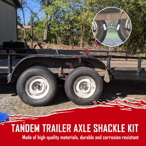 Trailer Shackle Kit For Tandem Axle With Double Eye Springs For 3.5K To 5.2K Axles Includes Equalizer Nylon Bushings