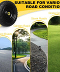Flat Free 10 Inch Solid Rubber Wheel Set For Garden Carts And Hand Trucks, Puncture-Resistant Foam Tires, suitable for various surfaces