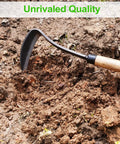 17 Inch Sickle Hoe Hand Weeder With Kama Blade High Carbon Steel One Piece Tool Hardwood Handle Sharp Edge in garden soil