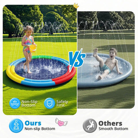 78 Inch Extra Large Non Slip Splash Pad For Kids And Dogs With Thicker Sprinkler Mat Backyard Outdoor Water Toy comparison