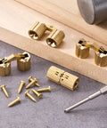 4 Pack Hidden Brass Barrel Hinges 8mm, 180 Degree Concealed Hinges In Gold For Jewelry Boxes Cabinets Furniture And Wooden Cases