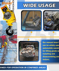 Beefy 3/4 Ton Chain Hoist With 1650 Lb Capacity 10 Ft Lift Manual Lever Hoist Manganese Steel G80 Chain in use for wide tasks