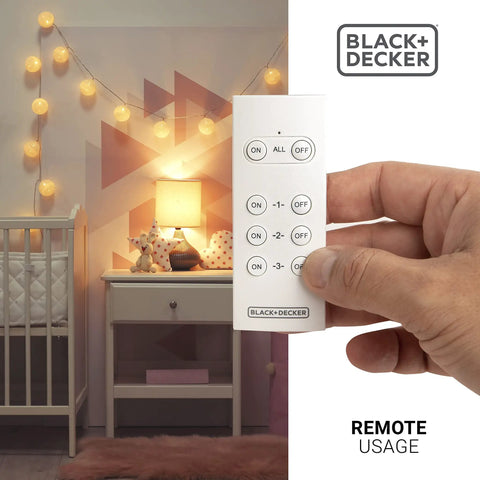 Wireless Remote Controlled Outlet Pack With Three Outlets And One Remote For Easy Home Lighting And Appliance Control