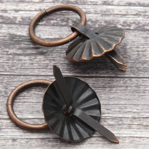 50 Pcs Mini Ring Pull Handles For Jewelry Boxes And Small Drawers 0.75 Inch Outer Diameter Red Bronze Zinc Alloy Cabinet Ring Pulls
