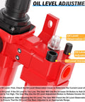 Close-up of Three Eighths Inch NPT Air Filter And Pressure Regulator With Water And Oil Trap Separator Combo showing oil level adjustment details.