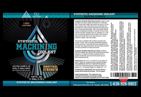 Premium Synthetic Machining Coolant For CNC And Metalworking, Oil Free Formula, 128 Fl Oz, 1 Gallon, Industrial Strength, Odor Resistant, Tramp Oil Rejection, Extended Coolant Cycle, Sump And Tool Protection, Made In USA