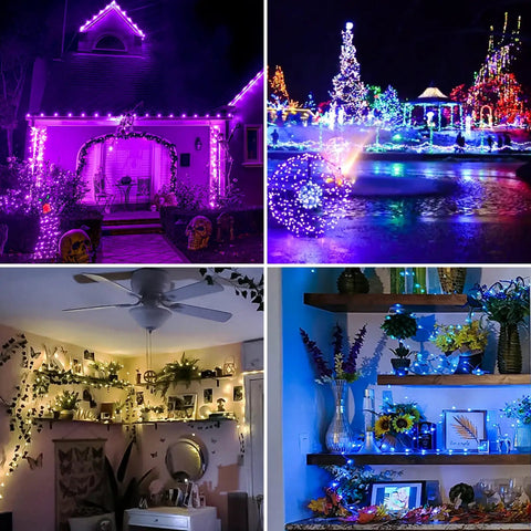 Big 39 Feet 120 LED Battery Powered Fairy Lights With Remote And Timer, RGB Color Changing String Lights illuminating various spaces