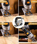 Heavy Hitting 6.7 Amp Corded Jigsaw Slays Through Hardwood And Steel in four cutting modes on wood surfaces.