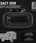 Heavy Duty Smooth Black Tailgate Handle Assembly And Bezel For Chevy Silverado 1500 2500 3500 And Gmc Sierra Trucks Years 1999 Through 2007 top view