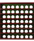 Mahogany Golf Ball Display Cabinet With Green Felt Backing And Brass Golfer Emblem Wall Mounted Display For Up To 49 Golf Balls