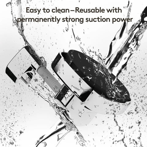 360 Degree Swivel Shower Head Holder With Strong Suction Cup, 10 Kg Load Capacity, tool-free installation, silver, water splash view