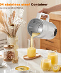 10 In 1 Plant Based Milk Maker All In One Kitchen Boss With 34 Oz Capacity 304 Stainless Steel pouring juice into glass
