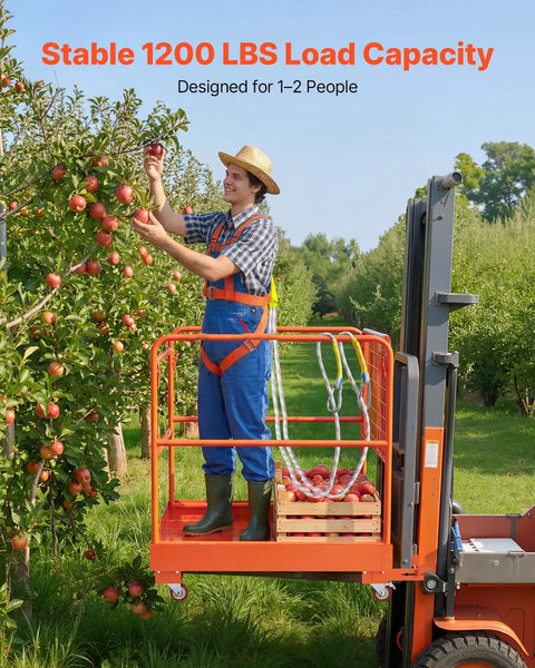Heavy Duty Forklift Man Basket Safety Cage With 1200 Lb Capacity Durable Steel Work Platform For Safe Aerial Lifts Fits Most Pallet Forks Shop Grade And Built To Handle The Daily Grind