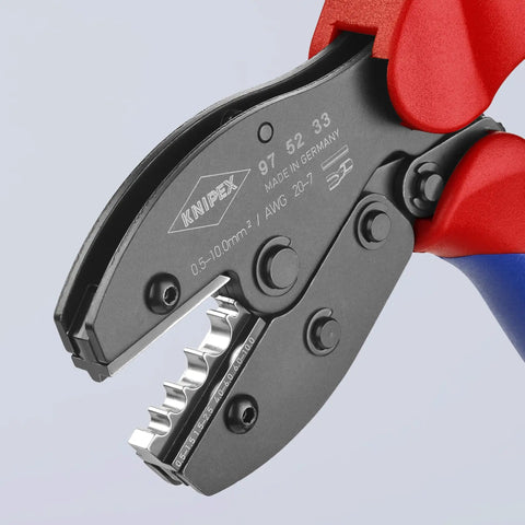 Close-up of PreciForce Non Insulated Crimping Pliers For AWG 20 To 7 And 0.5 To 10 Mm2 Terminals Tubes And Lugs tool head