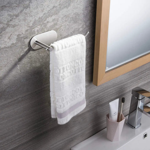 Self Adhesive Stainless Steel Towel Ring Holder For Kitchen And Bathroom No Drill Mount Anti Rust SUS 304 Towel Bar