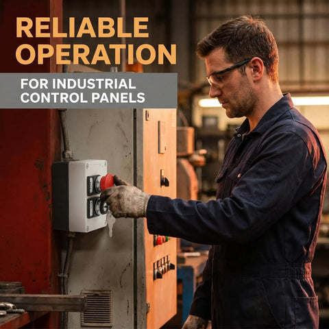 660V 10A Red Mushroom Push Button Switch Momentary Action With 2 Position On Off Key Lock Rotary Built Tough For Industrial Control Panels 5mm Mounting Hole And Clear Easy To Read Status Indicator
