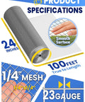 Quarter Inch Hardware Cloth Roll 24 Inch By 100 Foot Galvanized Welded Wire Mesh For Garden Fence Chicken Coop Pet Enclosure DIY Projects