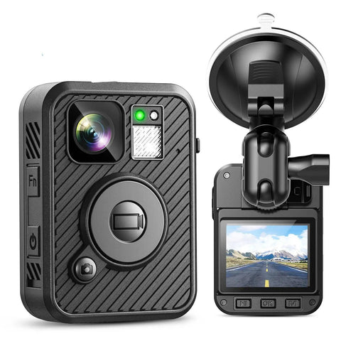 F2 128GB Dual Screen Body Camera With GPS 2K Video And 40MP Photos 120 Degree Wide Angle Wearable Cam