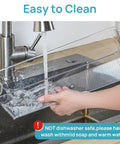Easy cleaning of Snag These Dope Clear Breastmilk Storage Bins For Freezer And Fridge featuring hand washing at sink.