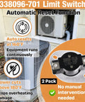 Two Pack 338096-701 Limit Switch L180-20F Replacement with automatic reset for furnace, shown near HVAC system