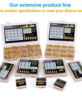 7 Piece Soldering Tips And Heat Set Insert Kit For Thread Inserts M2 To M8 Soldering Iron Adapter For 900M T18 FX 888D Budget Friendly Plastic 3D Printer Tools Set displayed in plastic cases showing various brass inserts.