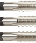 High Speed Steel Hand Tap Set 3-Piece UNC UNF UNS Right Hand Thread, Bright Finish, Round Shank, 3/4-10 Thread Size