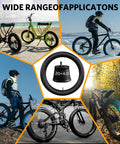 Fat Tire 20x4 Inner Tube With Schrader Valve for various bike types, featuring packaging and different riding environments.