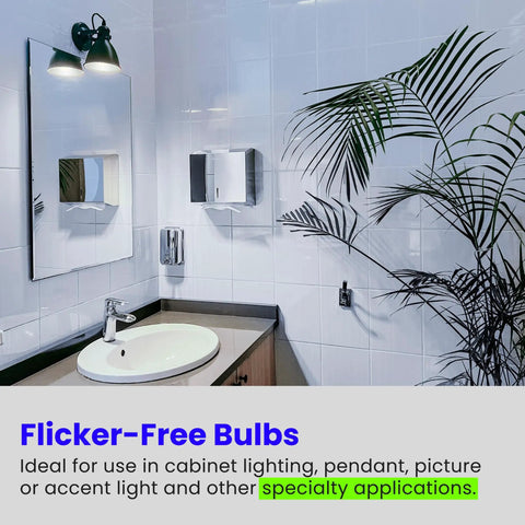 Modern bathroom showing mirror and lighting with 6-Pack MR16 LED Bulbs 50W Equivalent Dimmable 5000K Daylight.