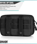 Back view of IFAK Buddy Tactical First Aid Kit With Rip Away Molle Pouch EDC Ready Medical Gear Organizer in Obsidian Black.