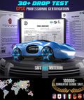 Gesture Sensing RC Car With 2.4GHz Remote And Wrist Control, 360 Degree Spins, CPSC certified, blue car with LED lights on display