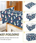Premium Quality Collapsible Fabric Storage Bin With Secure Flip Top Lid And Sturdy Side Handles For Home Bedroom Closet Shelf Organization Everyday Box in snowman design.