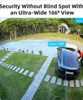 Solar Powered Outdoor Security Camera Wireless 2K HDR Video Spotlight And Siren AI Detection 166 Degree Ultra Wide Angle