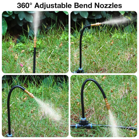 200 Ft Drip Irrigation System Kit All In One With 1 Quarter Inch Tubing And 32 Adjustable Copper Nozzles in action