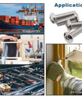 Applications of 1/4-20 pan head machine screws 1/2 inch full thread 304 stainless steel 18-8, including ship assembly and DIY projects.