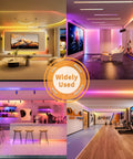 Dotless RGB LED Strip Lights With Smart IC Addressable COB Tape 16.4ft Flexible Chasing Color Changing 24V party room decor