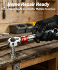 Badass Adjustable Socket Wrench Fits 10Mm To 19Mm Automatic Self Adjusting Tool for garage use, gripping a bolt securely.