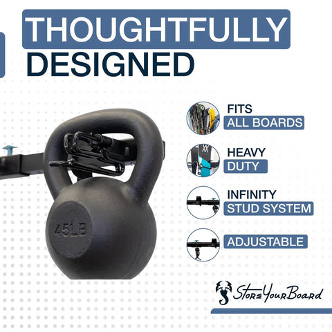 Heavy Duty Wall Mount Ski Rack That Locks Up To Five Pairs Smoothly Keep your gear organized with sturdy adjustable hooks.