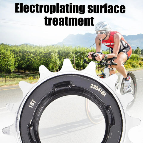 16T Single Speed Freewheel For One Half Inch By One Eighth Inch Chains, Lightweight Iron Gear image with electroplating text
