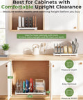 Adjustable Bakeware Organizer Pot Lid Holder Rack for Pots, Cake Molds, Cutting Boards, Mats and Cookware Storage in cabinet