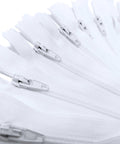 White 12 Inch Nylon Zippers Pack Of 100 For Sewing Crafts Bags Pouches And Pillow Covers Size 3 Ideal For DIY Projects