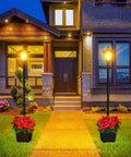 64 Inch Solar Lamp Post Light With Planter, Waterproof Outdoor Post Lights For Backyard, Lawn, Patio, Pathway And Front Porch