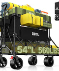 Double Decker Wagon With 54 Inch Tailgate 400 L Total Capacity Heavy Duty 560 Lbs Foldable Utility Cart With Brakes All Terrain Wheels