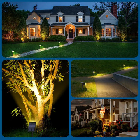 12 Pack Outdoor Solar Spotlight Lights IP65 Waterproof, Ultra Bright 800 Lumens, 30 LEDs, 4 Modes, Dusk To Dawn lighting pathways and garden