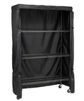 Weather-X Garage Shelf Cover for 48x18x72 Inch Shelving Units with Weather Resistant Backing, full zipper access, shown with open front