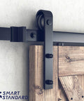 7 Foot Double Barn Door Hardware Kit With Smooth Quiet Sliding Track Easy Install For 21 Inch Wide Door Panel J Shape Hanger Black