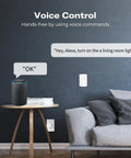 Zigbee Smart Switch Toggle Rocker No Wiring Needed Hub Required Works With Echo Devices With Zigbee Hub Built In Home Assistant Hubitat SmartThings And Homey Easy Installation Snaps On Top Of Existing Toggle Switch For Mechanical Control And Smart voice control setup with Echo speaker