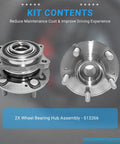 Front Or Rear Wheel Bearing Hub Assembly Direct Fit Replacement Drop In For Hyundai Santa Fe 2007 To 2020 Santa Fe Sport 2013 To 2018 Santa Fe XL Veracruz 2007 To 2012 And Kia Rondo Sorento Front Or Rear - two hub assemblies with pre-installed components