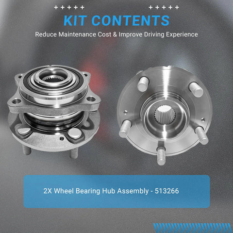 Front Or Rear Wheel Bearing Hub Assembly Direct Fit Replacement Drop In For Hyundai Santa Fe 2007 To 2020 Santa Fe Sport 2013 To 2018 Santa Fe XL Veracruz 2007 To 2012 And Kia Rondo Sorento Front Or Rear - two hub assemblies with pre-installed components