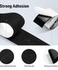 Close-up of black Guitar Pedalboard Mounting Tape 2M Long By 50mm Wide With Hook And Loop, ultra strong adhesive shown.