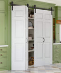Paintable Bifold Barn Door 48 By 84 Inches No Assembly Required 6 Panel Bi Fold Sliding Closet Doors With Hardware Kit Included